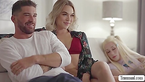 Busty blonde whore 18+ likes to lick and bang with big dick