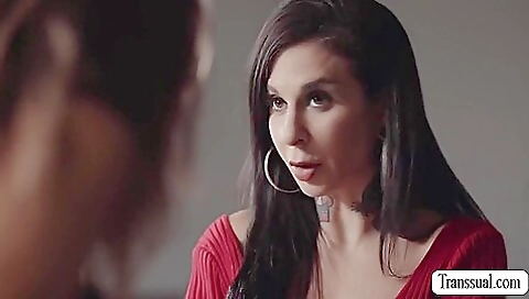 Trans stepsis enjoys hot sex with her milf stepmom