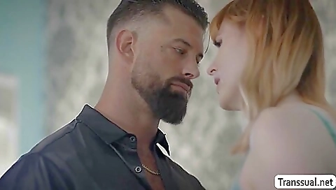 Redheaded babe with nice boobs has big black cunt fucked