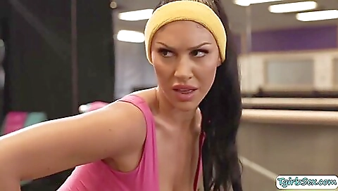 Yoga threesome with a sexy brunette and a hot blonde