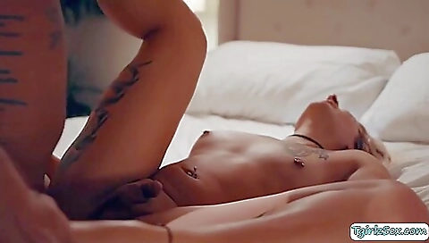 Busty stepsis fucked by her stepbrother in deepthroat