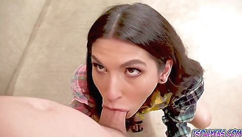 Brunette fucker fucked in the anal hole and deepthroat