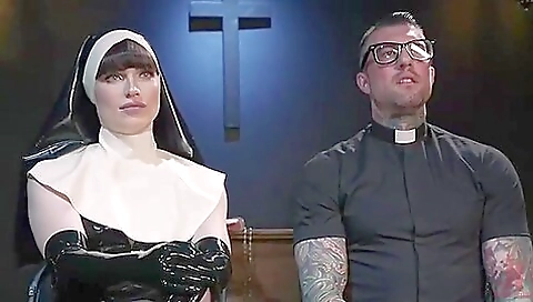 Brunette and pink lingerie getting whipped in kitchen